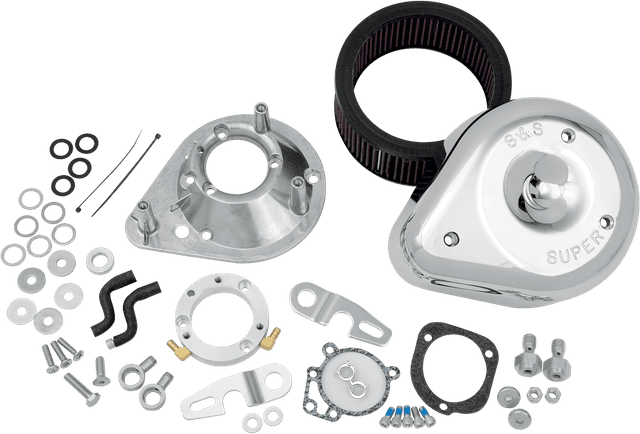 S&S CYCLE 1010-0326 Teardrop Air Cleaner Kit - Chrome