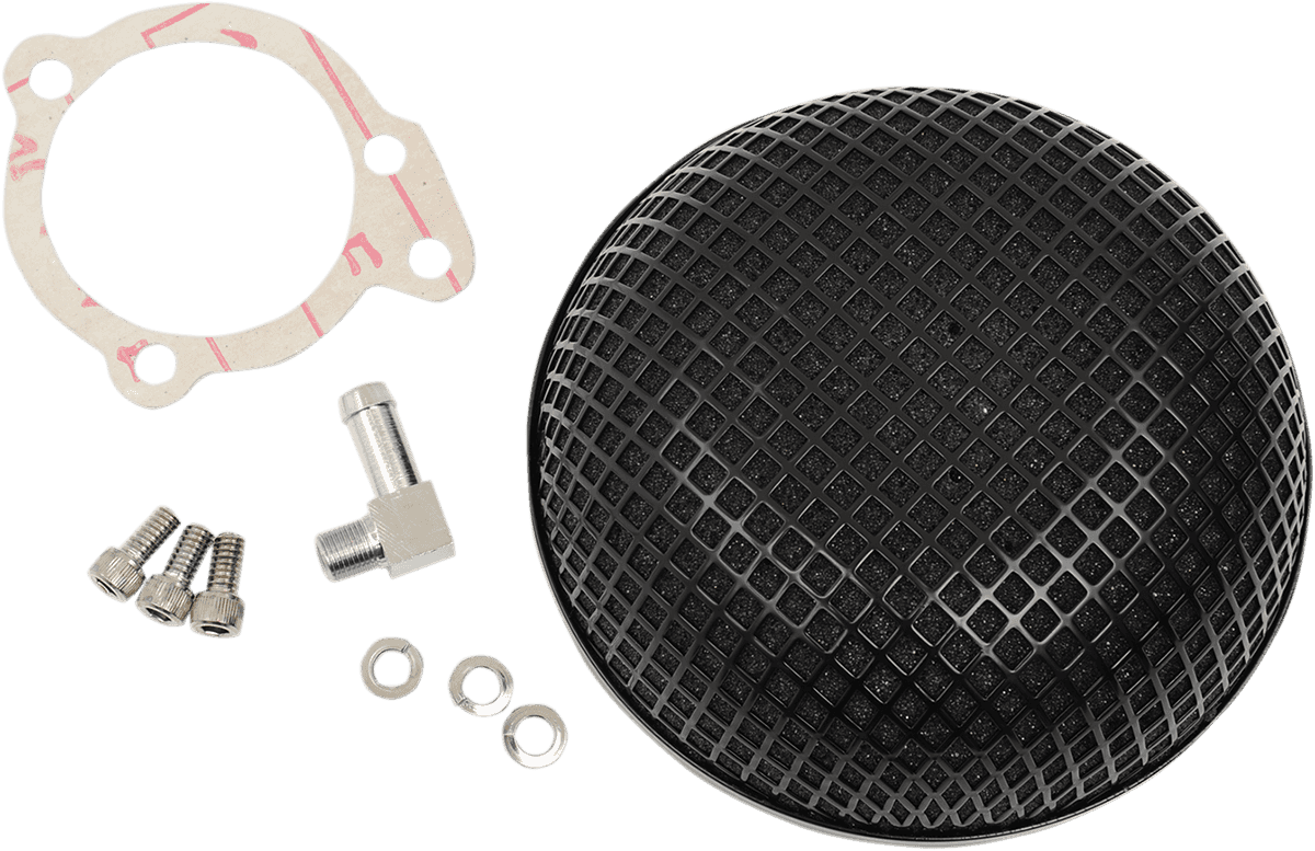 DRAG SPECIALTIES 1010-1610 "Bob" Retro-Style Air Cleaner Kit - Black