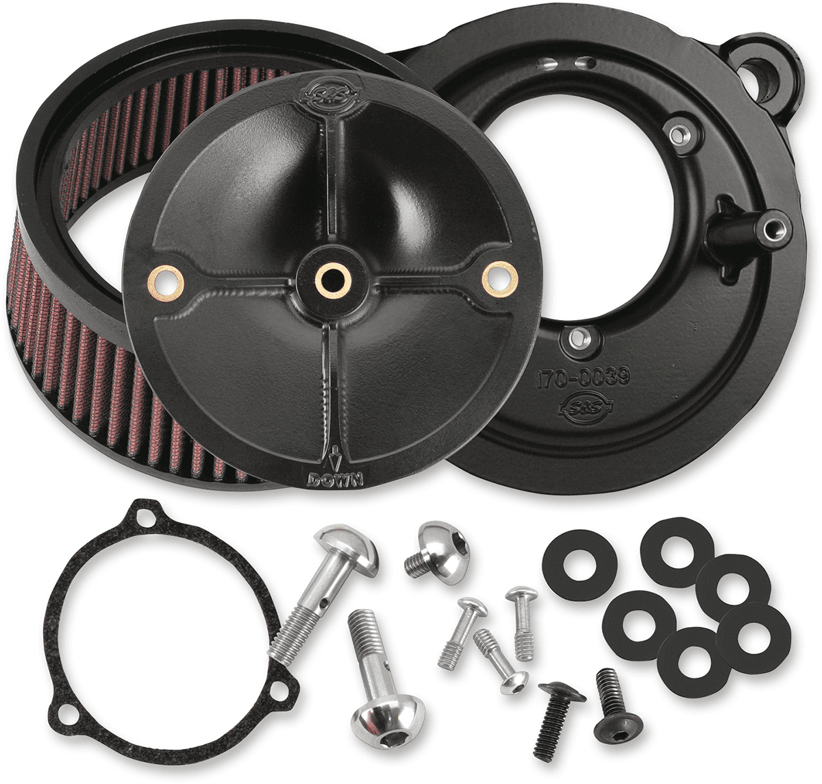S&S CYCLE 1010-2042 Super Stock™ Stealth Air Cleaner Kit - Black
