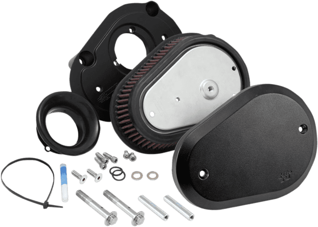 K & N 1010-2100 Street Metal Air Intake Kit - Flare - Black - Twin Cam — image 3 of 3