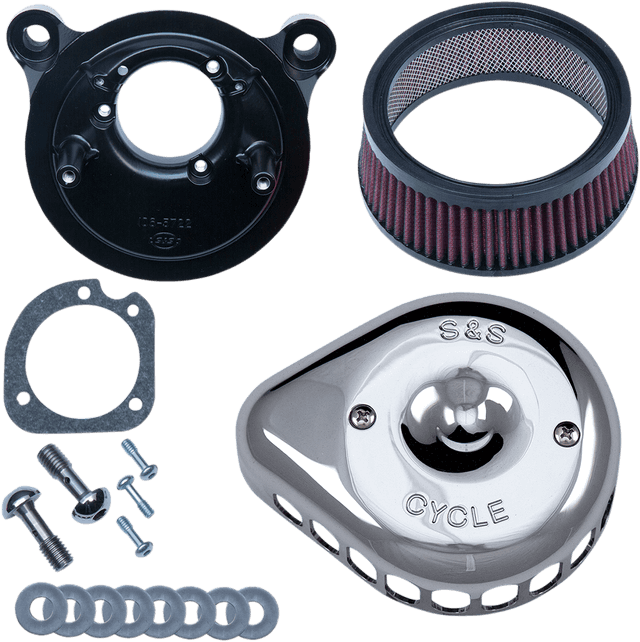 S&S CYCLE 1010-2327 Mini Teardrop Stealth Air Cleaner Kit - Chrome