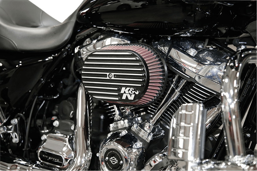 K & N 1010-2364 Street Metal Air Intake Kit - Side Drift - Black - Softail/Touring/Trike — image 3 of 4