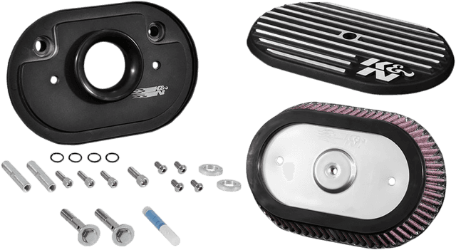 K & N 1010-2364 Street Metal Air Intake Kit - Side Drift - Black - Softail/Touring/Trike — image 2 of 4