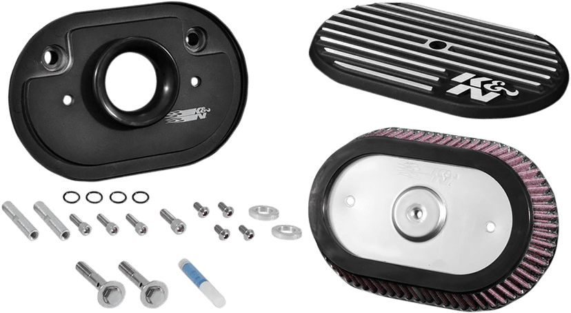 K & N 1010-2364 Street Metal Air Intake Kit - Side Drift - Black - Softail/Touring/Trike — image 2 of 4