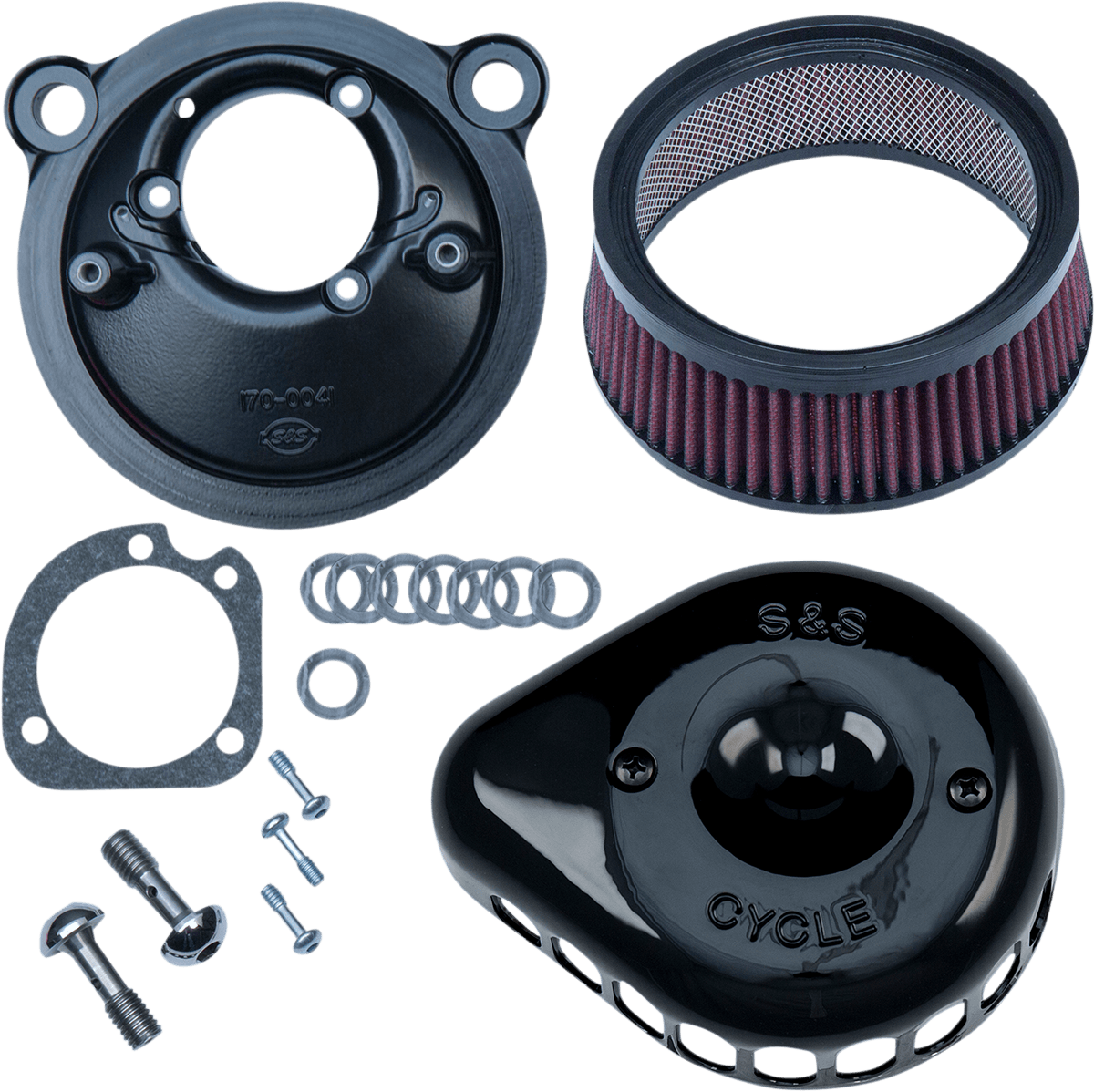 S&S CYCLE 1010-2765 Mini Teardrop Stealth Air Cleaner Kit - Gloss Black