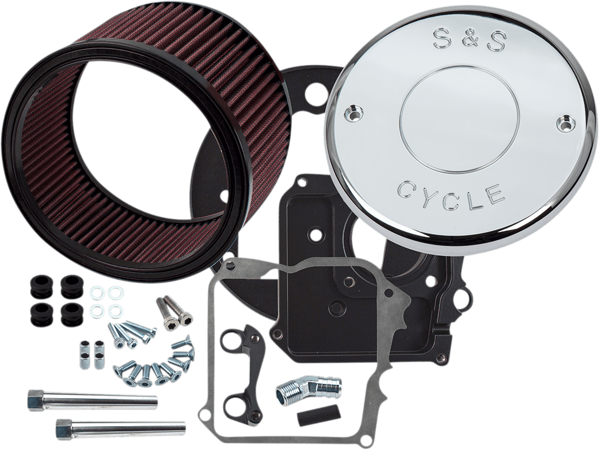 S&S CYCLE 1010-2775 Air Cleaner Kit with Cover - Nostalgic Script - Chrome
