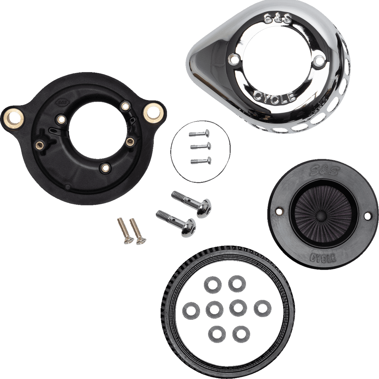 S&S CYCLE 1010-2961 Air Stinger Stealth Air Cleaner Kit - Chrome