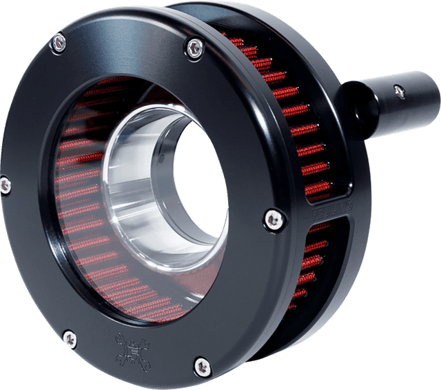 FEULING OIL PUMP CORP. 1010-3438 Slim BA Air Cleaner Kit - Black/Clear - Red Filter - '08-'17 Twin Cam