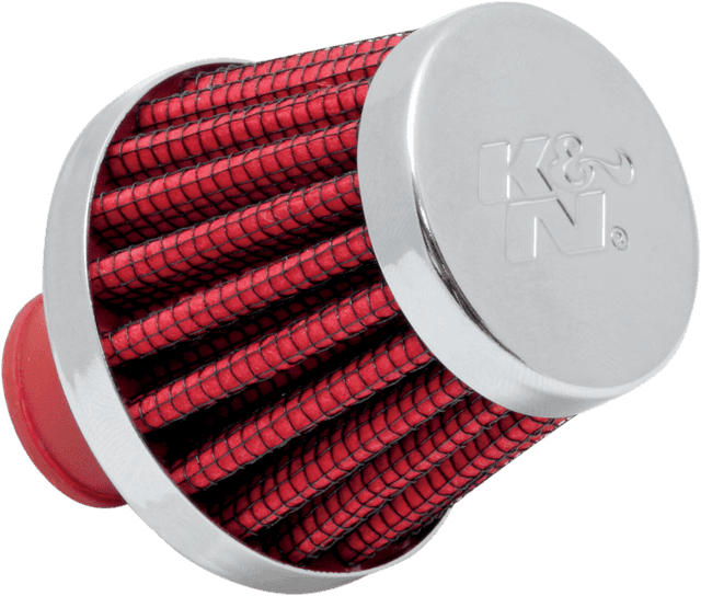 K & N 1011-3110 Rubber Base Crankcase Vent Filter - Red - 3/8" ID