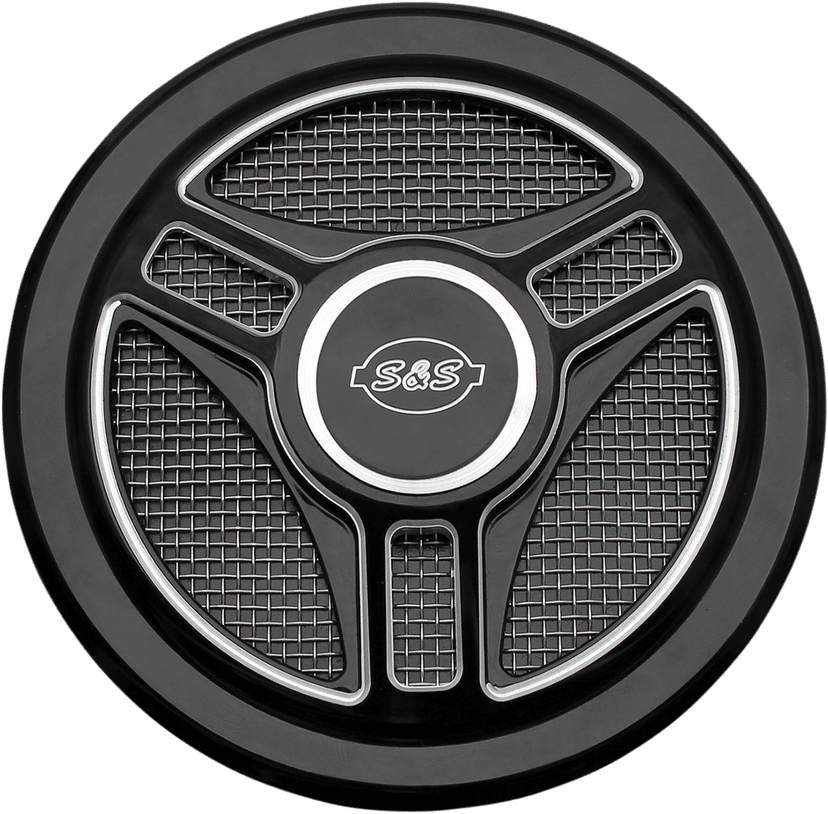 S&S CYCLE 1014-0171 Air Cleaner Cover - Triple-Spoke - Black — image 1 of 3
