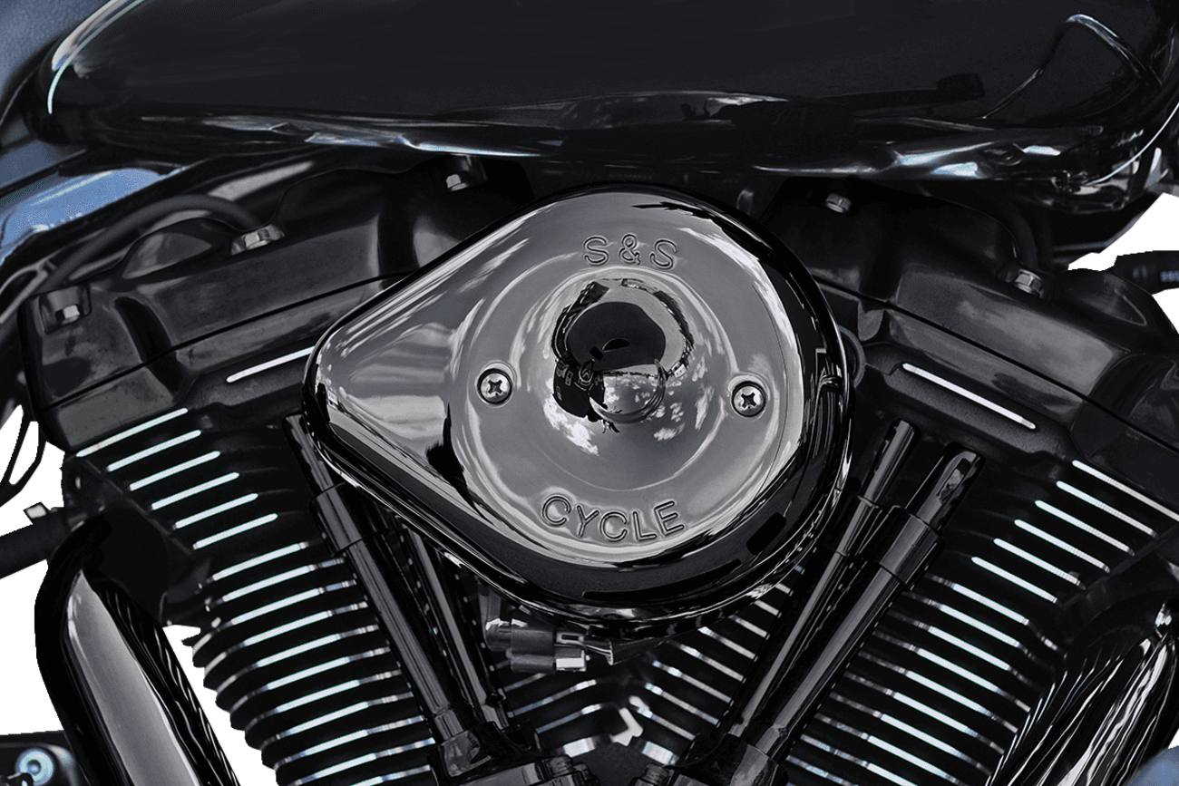 S&S CYCLE 1014-0370 Stealth Teardrop Air Cleaner Cover - M8 - Lava Chrome