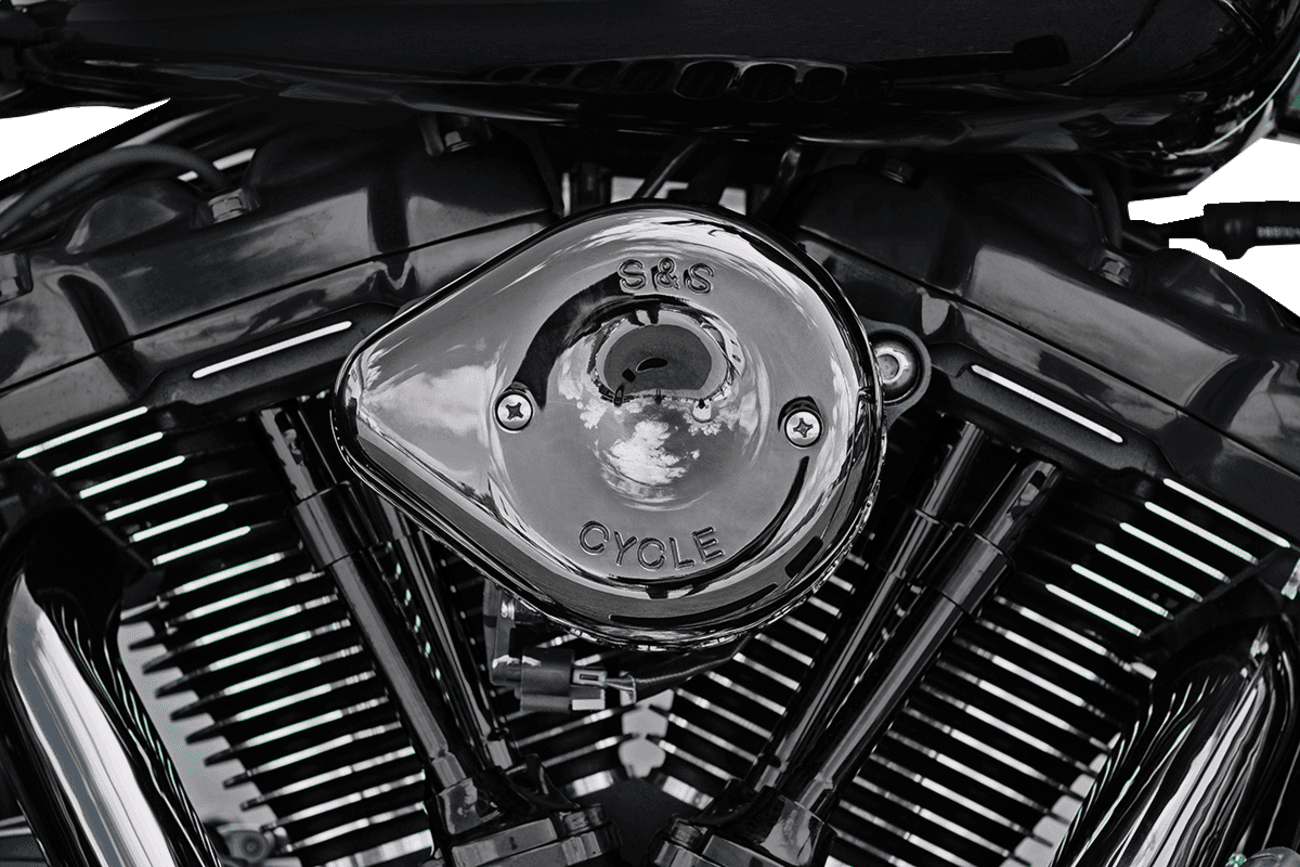 S&S CYCLE 1014-0371 Stealth Mini Teardrop Air Cleaner Cover - M8 - Lava Chrome