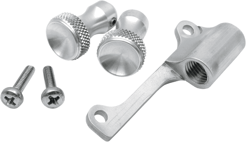 TODD'S CYCLE 1050-0184 Enrichener Cable Relocation Bracket Kit with Knobs - Mikuni - Raw — image 1 of 3