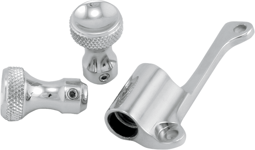 TODD'S CYCLE 1050-0184 Enrichener Cable Relocation Bracket Kit with Knobs - Mikuni - Raw — image 2 of 3