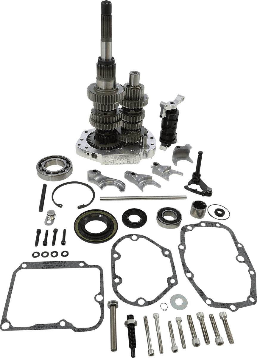 BAKER DRIVETRAIN 1103-0038 Gear Set - Overdrive/6-Speed - Polished - '00-'06 Harley-Davidson