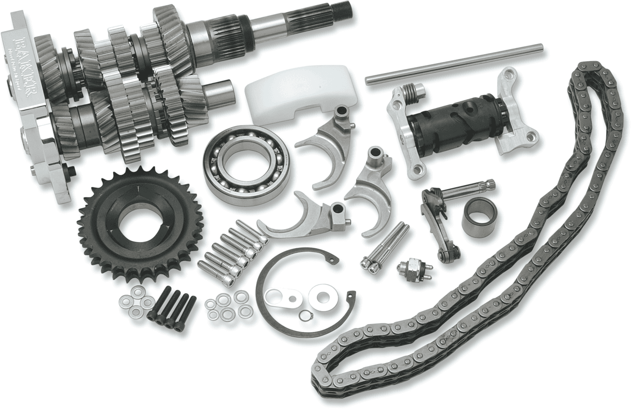 BAKER DRIVETRAIN 1103-0048 Direct Drive Gear Set - 6-Speed - Polished - '98-'00 Touring/FXR