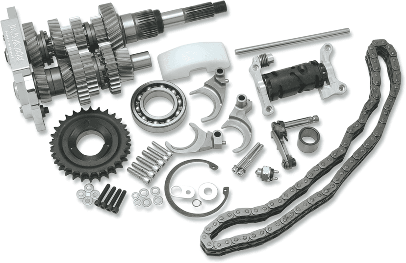 BAKER DRIVETRAIN 1103-0048 Direct Drive Gear Set - 6-Speed - Polished - '98-'00 Touring/FXR