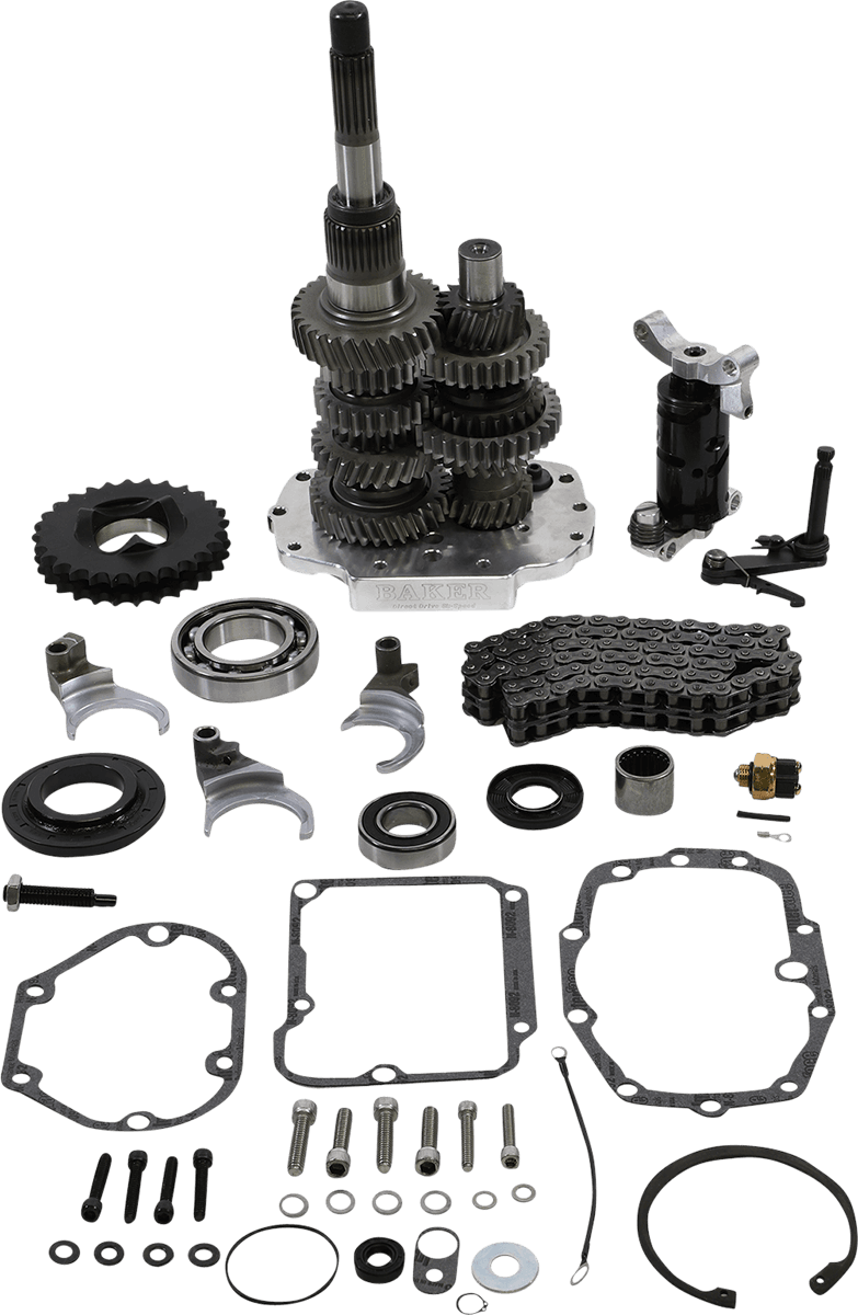 BAKER DRIVETRAIN 1103-0049 Direct Drive Gear Set - 6-Speed - Polished - '90-'97 Harley-Davidson