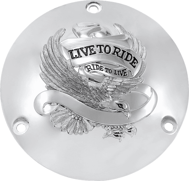 DRAG SPECIALTIES 1107-0155 Live to Ride Derby Cover - 3 Hole - Chrome — image 1 of 2