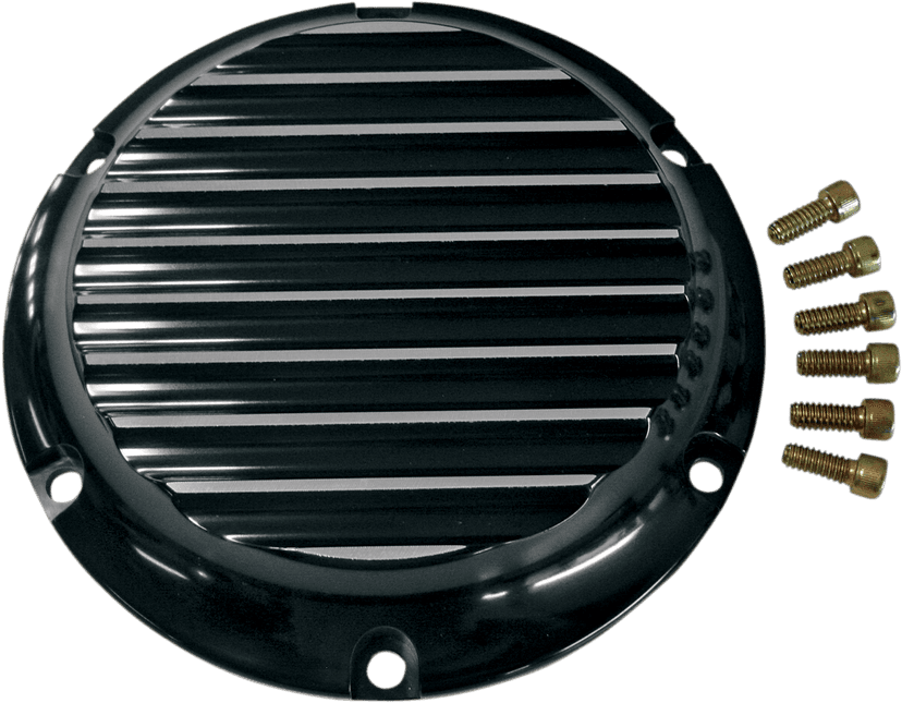 JOKER MACHINE 1107-0167 Derby Cover - Finned - Black/Silver/Anodized - 5 Hole — image 2 of 2