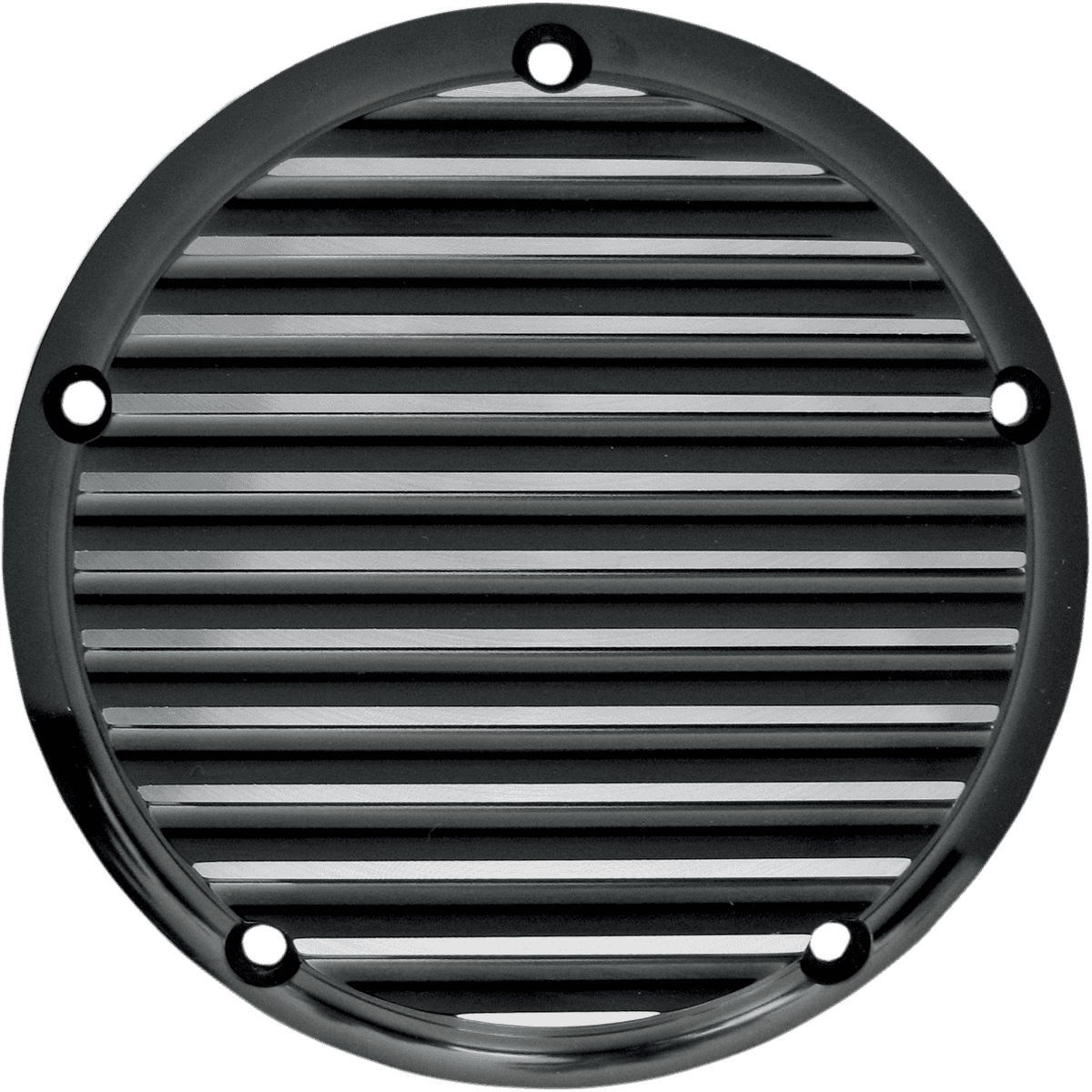 JOKER MACHINE 1107-0208 Derby Cover - Finned - Black/Anodized - 5 Hole