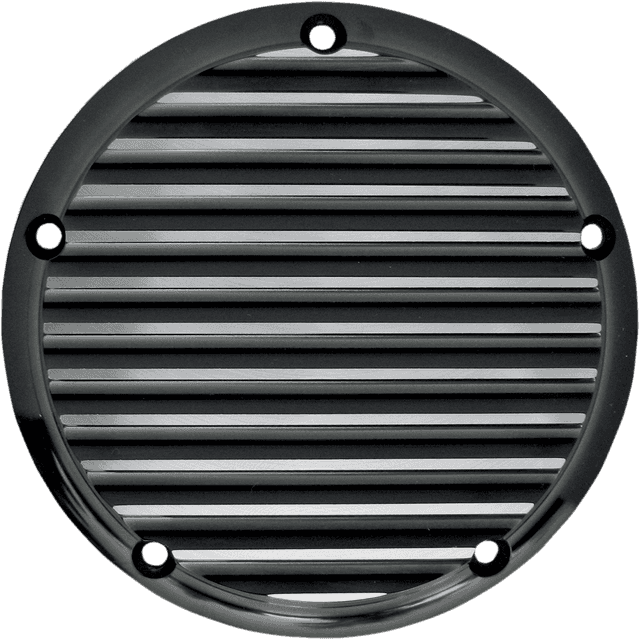 JOKER MACHINE 1107-0208 Derby Cover - Finned - Black/Anodized - 5 Hole