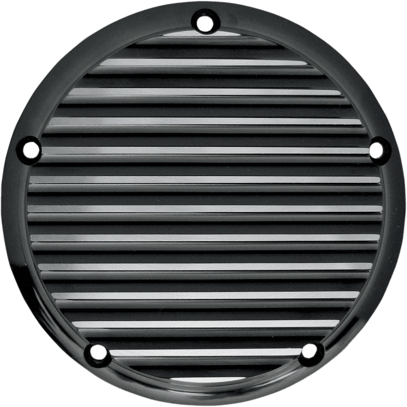 JOKER MACHINE 1107-0208 Derby Cover - Finned - Black/Anodized - 5 Hole