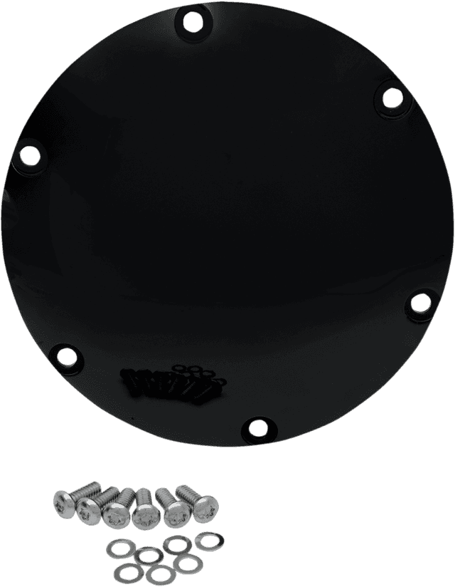 DRAG SPECIALTIES 1107-0287 Derby Cover - Gloss Black - 6 Hole - '04-'22 Sportster — image 2 of 2