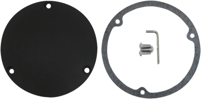 DRAG SPECIALTIES 1107-0364 Derby Cover - Wrinkle Black - 3 Hole - '70-'98 Big Twin