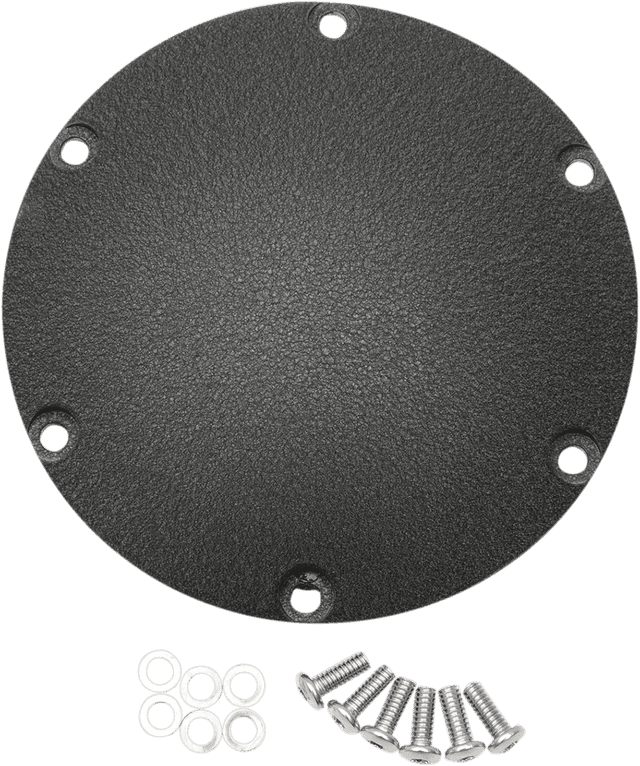 DRAG SPECIALTIES 1107-0441 Derby Cover - Wrinkle Black - 6 Hole - '04-'22 Sportster — image 2 of 2
