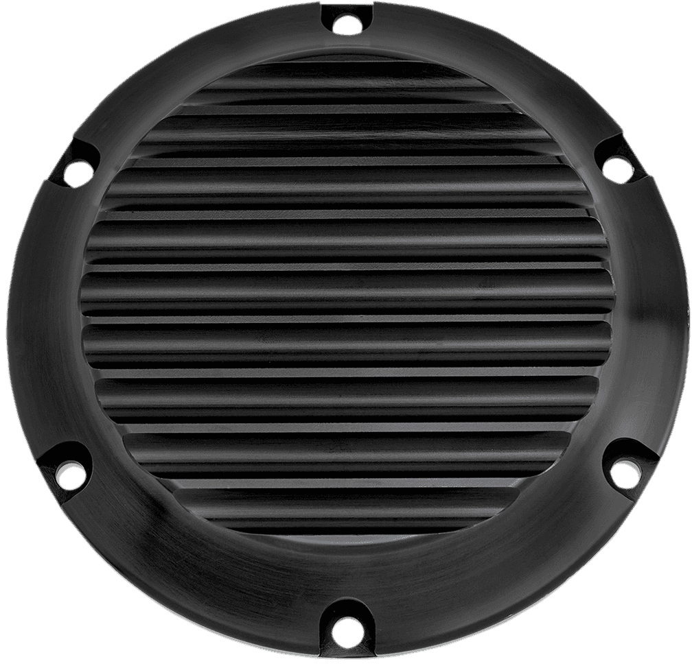 JOKER MACHINE 1107-0574 Derby Cover - Finned - Black/Anodized - 6 Hole