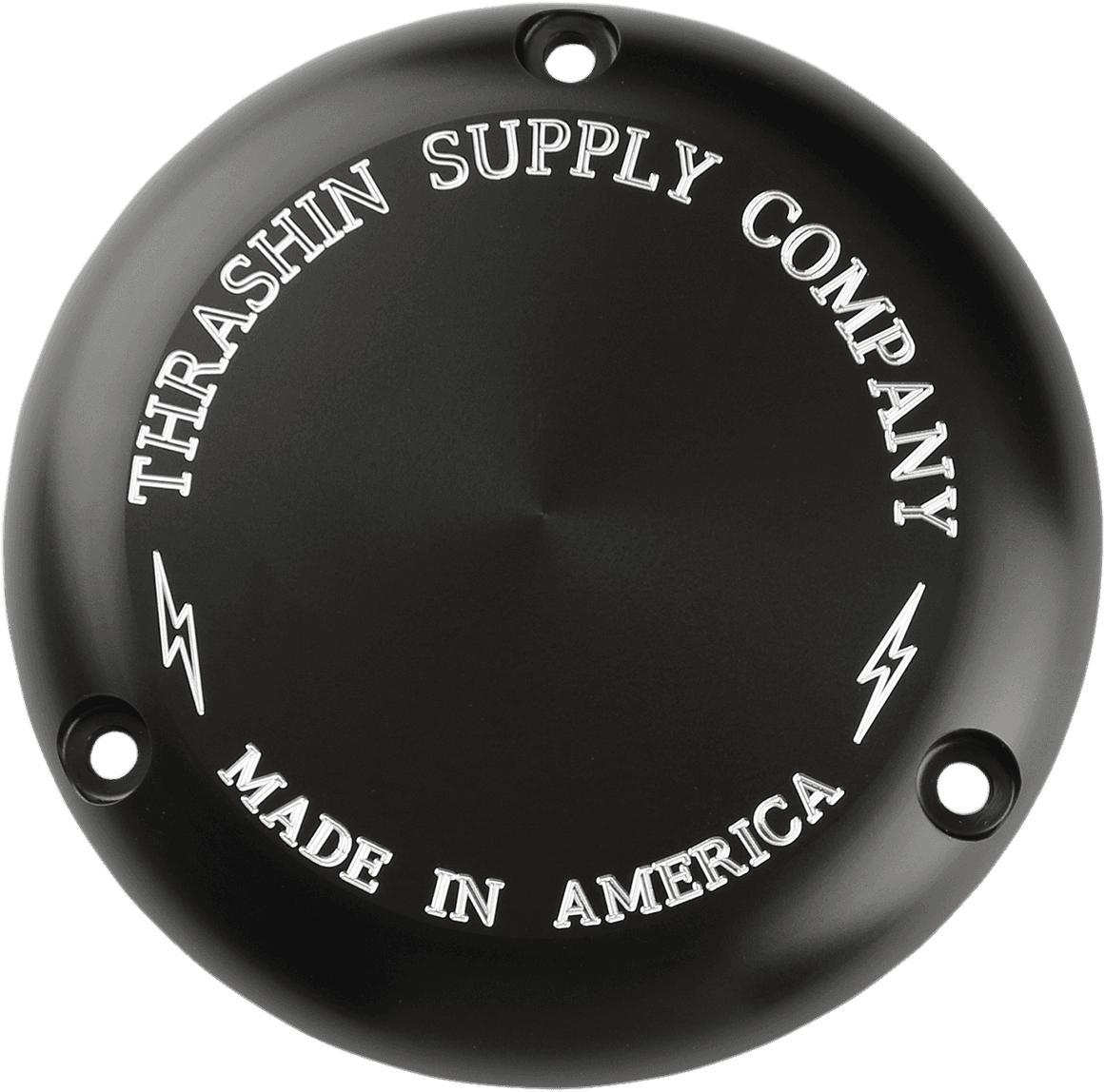 THRASHIN SUPPLY CO. 1107-0585 Derby Cover - Black/Machined - Classic - 3 Hole