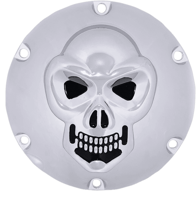 DRAG SPECIALTIES 1107-0631 3-D Skull Derby Cover - Chrome - 6 Hole — image 1 of 2