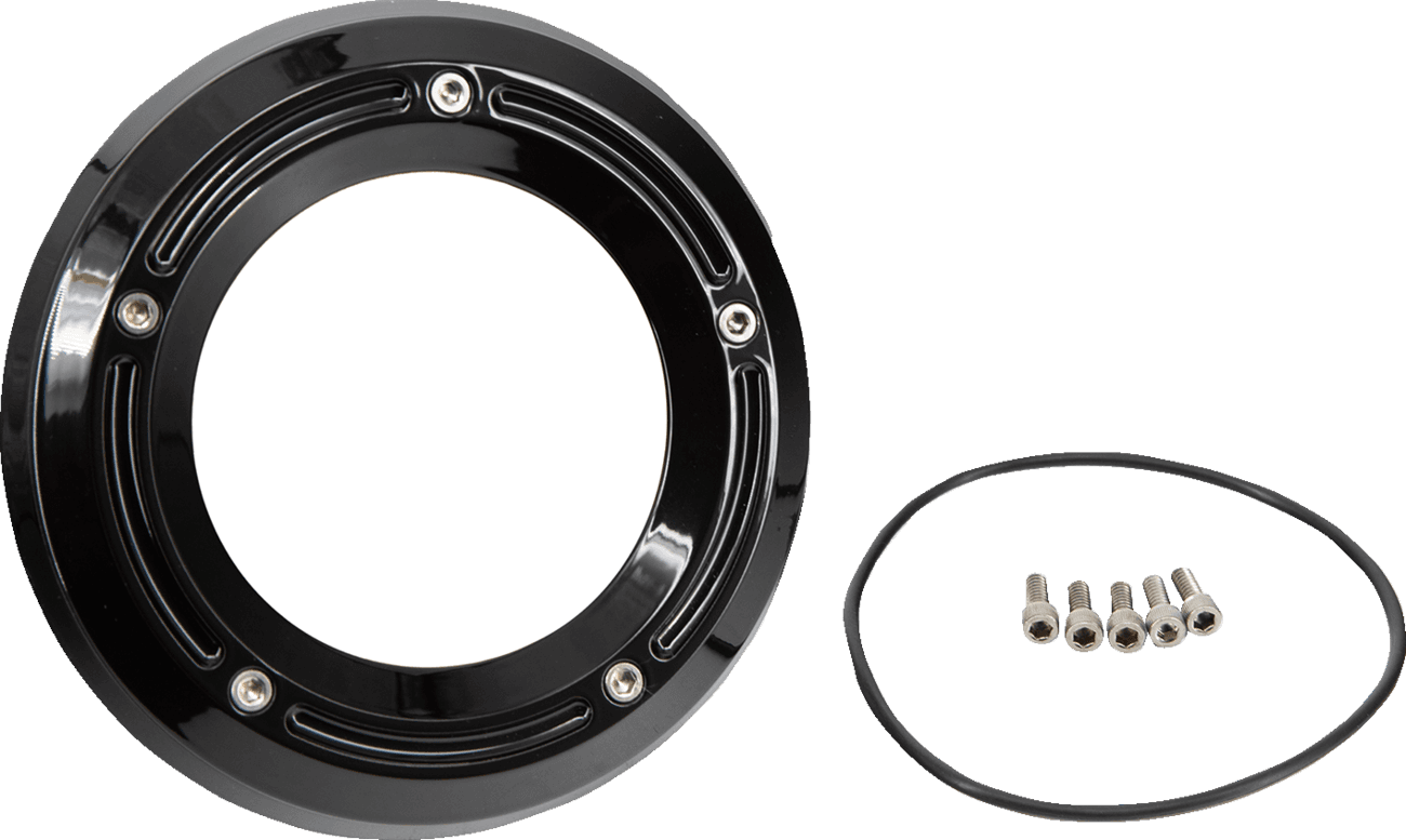 TRASK 1107-0685 Assault Derby Cover with Window - Gloss Black - Softail