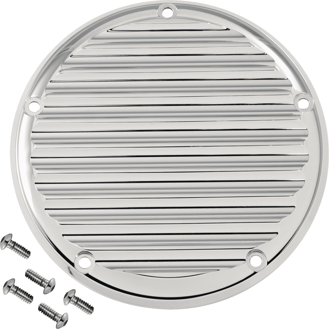 JOKER MACHINE 1107-0737 Derby Cover - Finned - Chrome - 5 Hole