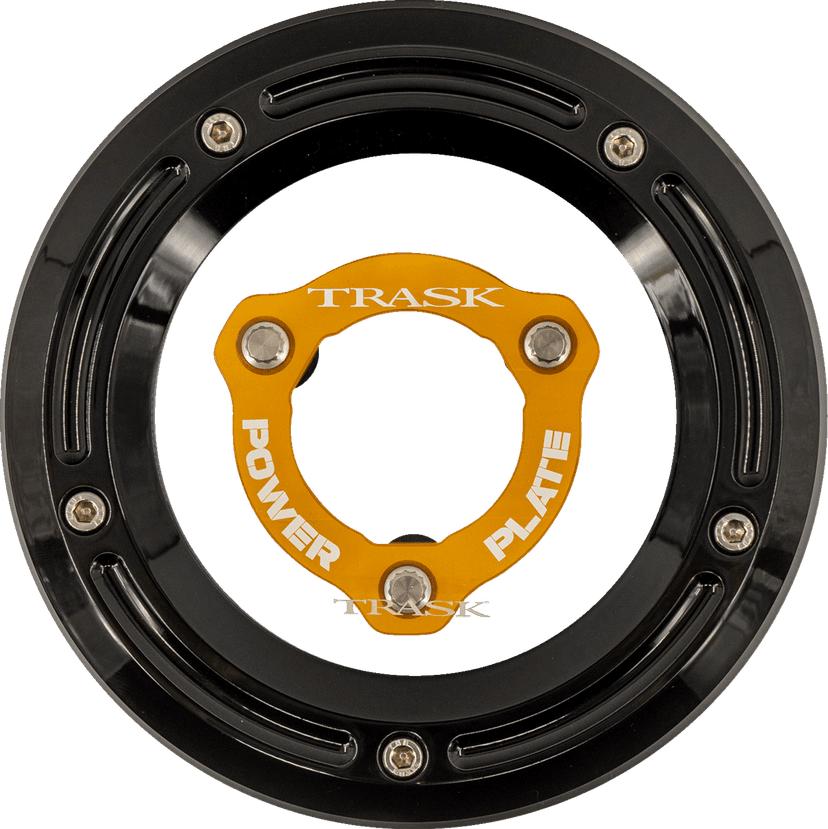 TRASK 1107-0764 Derby Cover with Power Plate - Black/Gold - Kit - '17-'25 Harley-Davidson