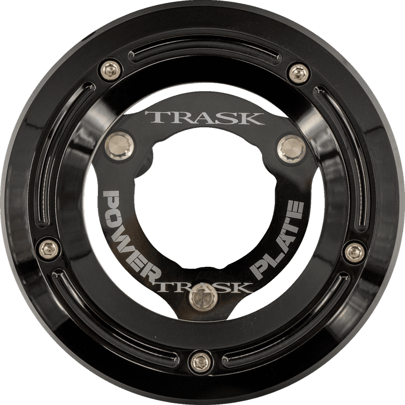 TRASK 1107-0768 Derby Cover with Power Plate - Black - Kit - '18-'25 Softail