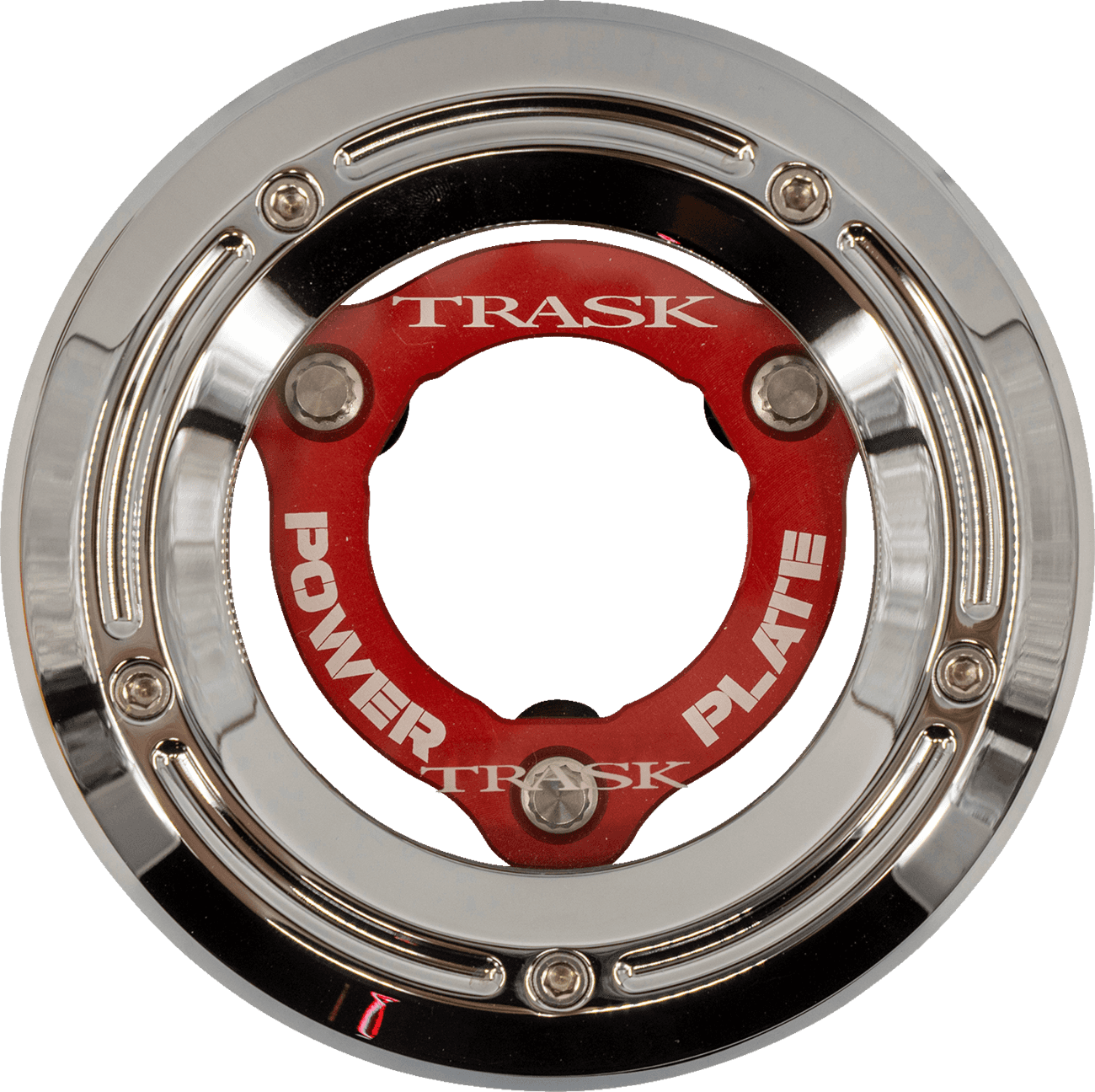 TRASK 1107-0772 Derby Cover with Power Plate - Chrome/Red - Kit - '18-'25 Softail