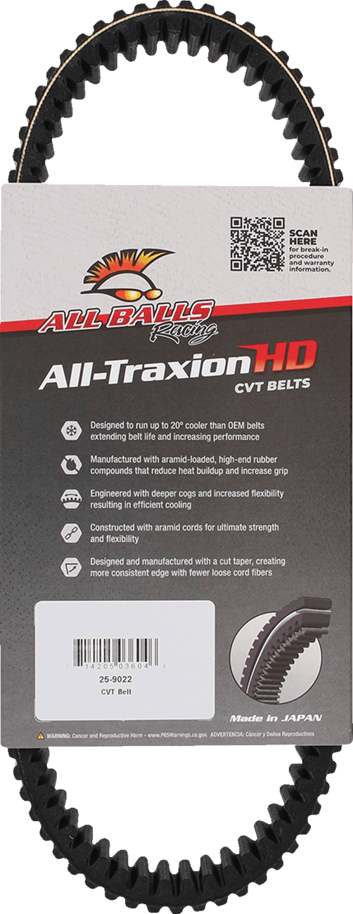 ALL BALLS 1142-1065 Belt - All Traxion - CVT - Heavy-Duty - Arctic Cat — image 4 of 4