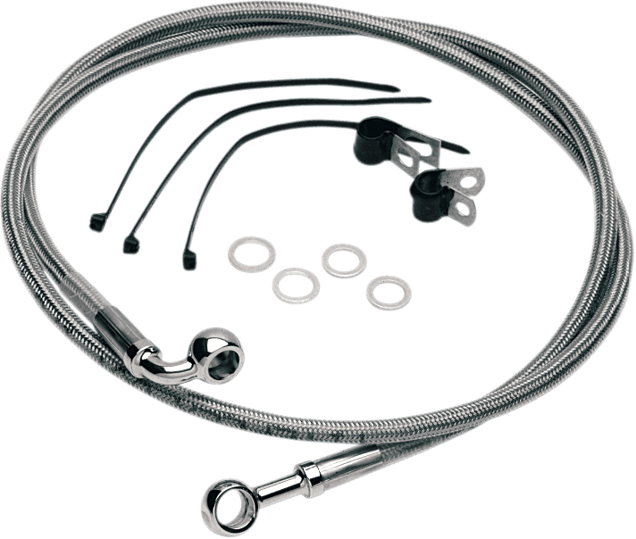 DRAG SPECIALTIES 1204-2740 Brake Line - Front (Upper) - Stainless Steel