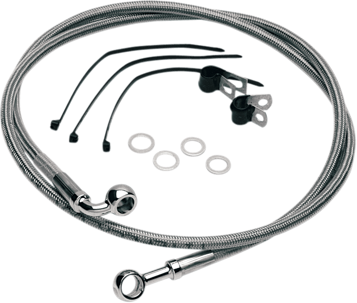DRAG SPECIALTIES 1204-2740 Brake Line - Front (Upper) - Stainless Steel