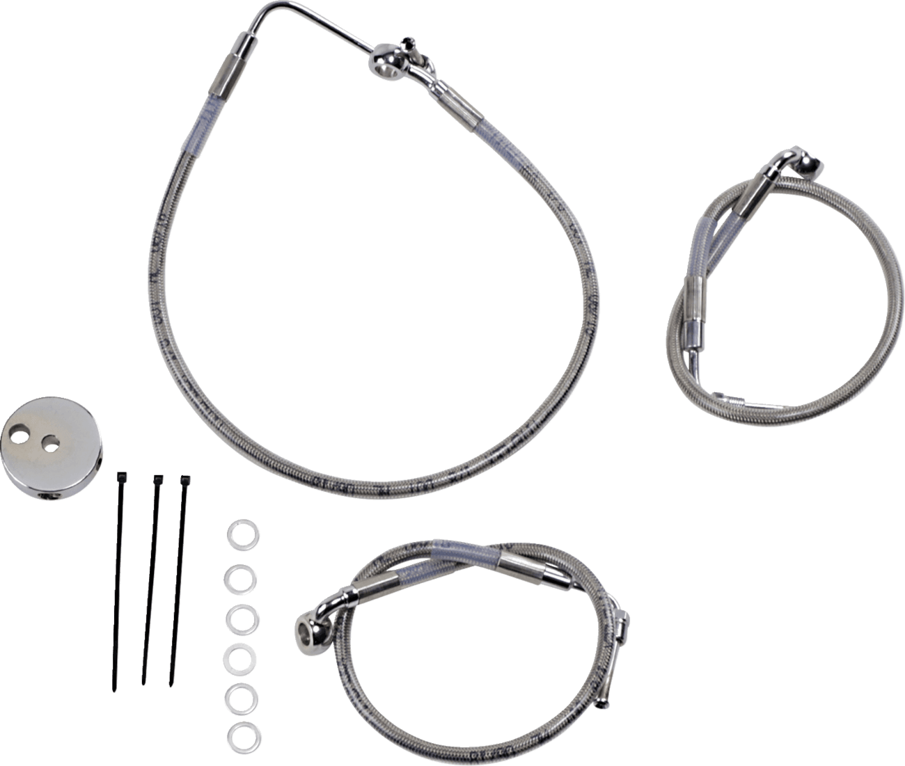 DRAG SPECIALTIES 1204-2741 Brake Line - Front (Lower/Upper) - Stainless Steel