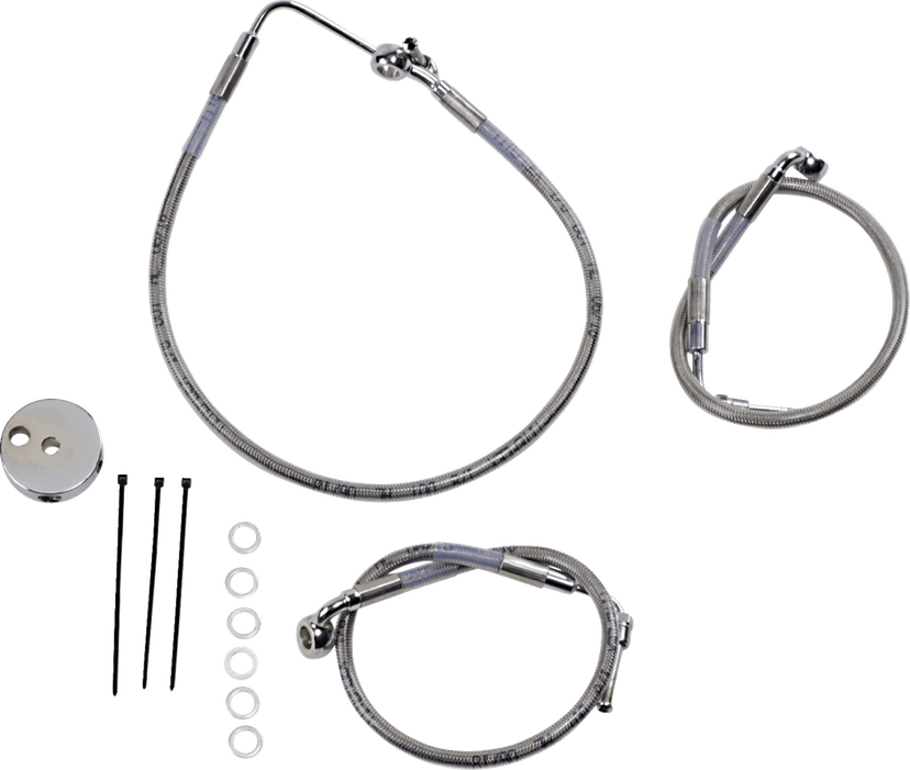 DRAG SPECIALTIES 1204-2741 Brake Line - Front (Lower/Upper) - Stainless Steel