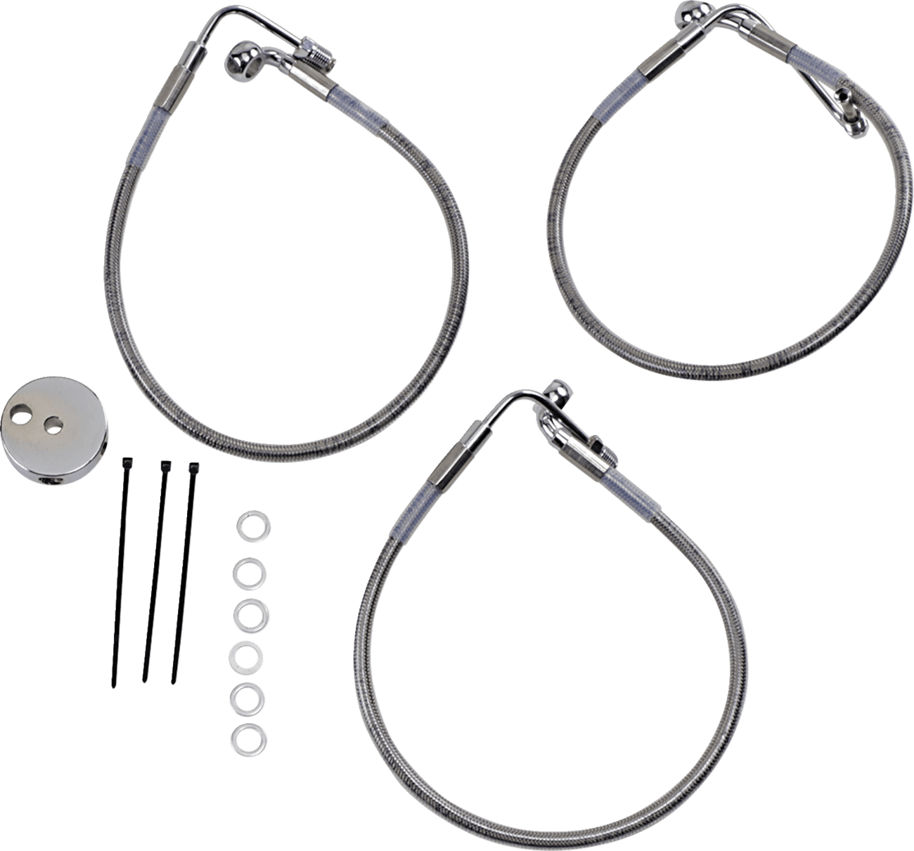DRAG SPECIALTIES 1204-2742 Brake Line - Front (Lower/Upper) - Stainless Steel