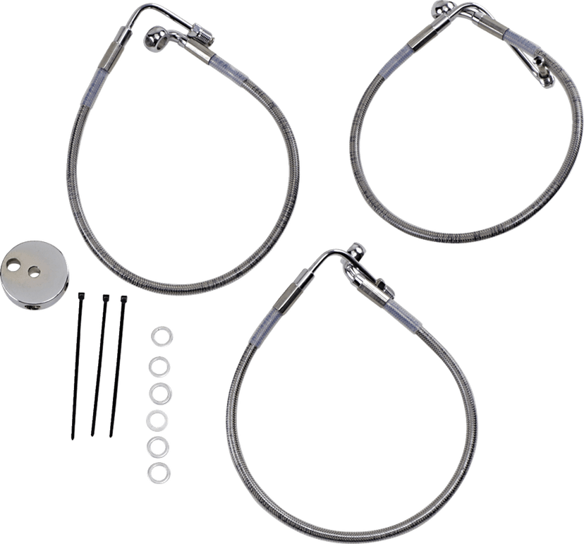 DRAG SPECIALTIES 1204-2742 Brake Line - Front (Lower/Upper) - Stainless Steel