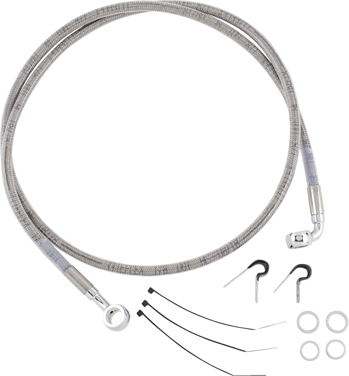 DRAG SPECIALTIES 1204-2749 Brake Line - Front (Upper) - Stainless Steel