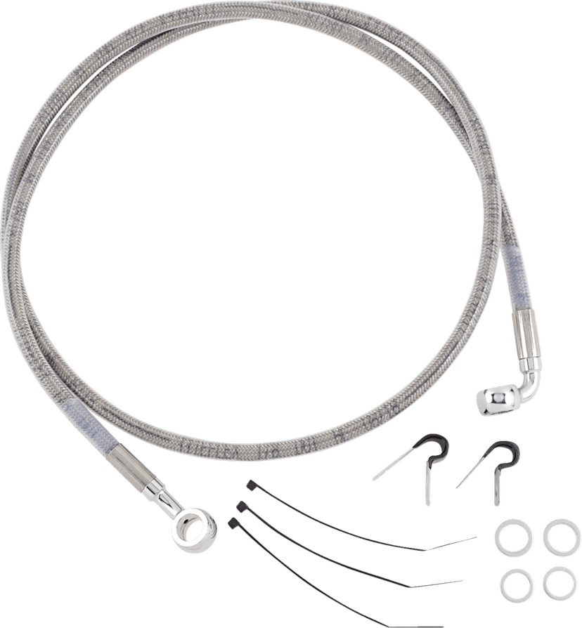 DRAG SPECIALTIES 1204-2749 Brake Line - Front (Upper) - Stainless Steel