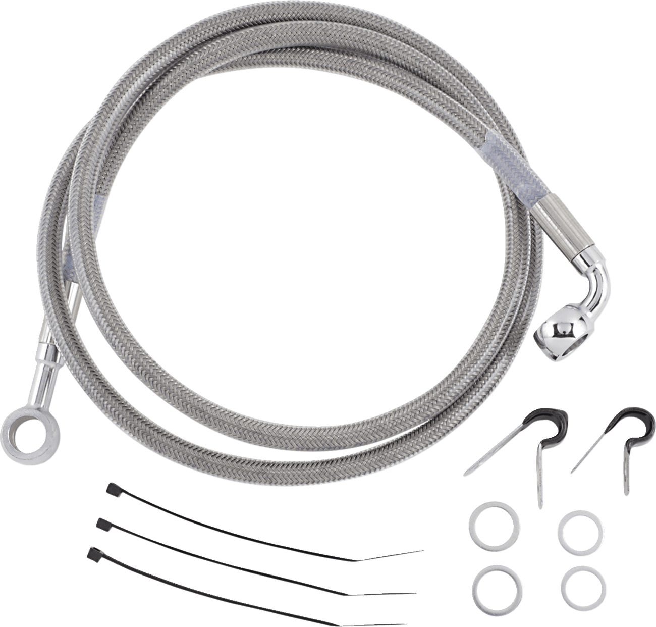 DRAG SPECIALTIES 1204-2750 Brake Line - Front - Stainless Steel