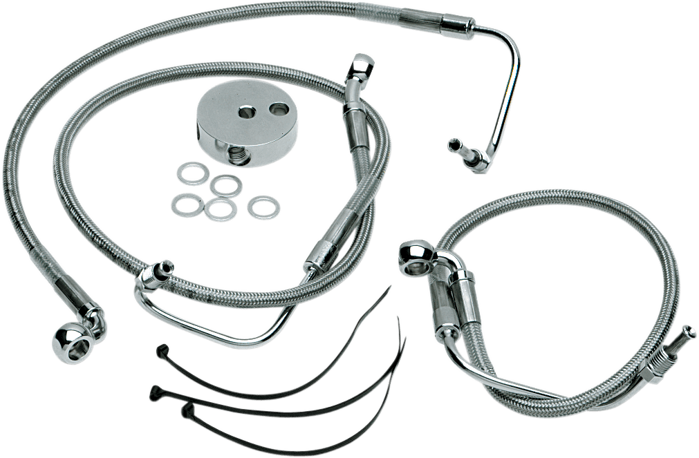 DRAG SPECIALTIES 1204-2756 Brake Line - Front (Lower/Upper) - Stainless Steel