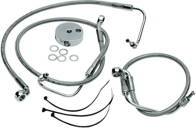 DRAG SPECIALTIES 1204-2756 Brake Line - Front (Lower/Upper) - Stainless Steel